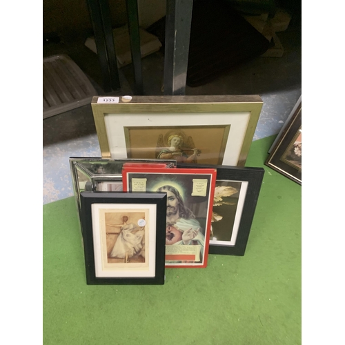 1233 - A GROUP OF FRAMED PRINTS, RELIGIOUS EXAMPLES ETC