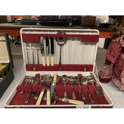 1242 - A CASED EPNS FLATWARE SET