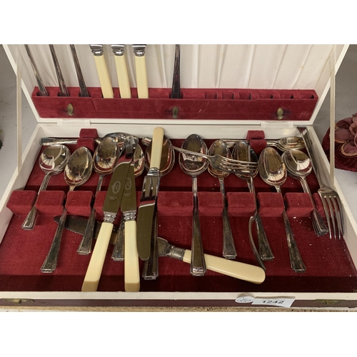 1242 - A CASED EPNS FLATWARE SET