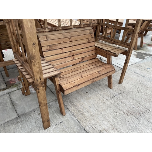 2250 - AN AS NEW EX DISPLAY CHARLES TAYLOR TWO SEATER GARDEN ARBOUR WITH CANOPY *PLEASE NOTE VAT TO BE ADDE... 