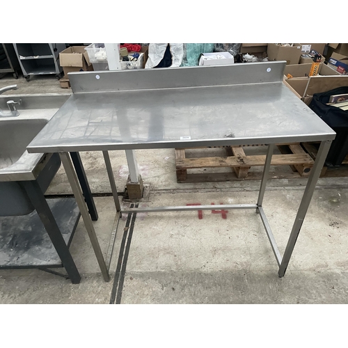 2474 - A TALL STAINLESS STEEL INDUSTRIAL KITCHEN WORK BENCH