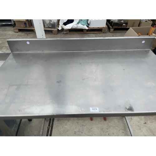 2474 - A TALL STAINLESS STEEL INDUSTRIAL KITCHEN WORK BENCH