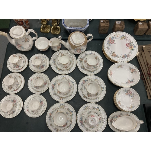 100A - A LARGE QUANTITY OF ROYAL ALBERT 'CONSTANCE' TO INCLUDE A TEAPOT AND COFFEE POT, SIX COFFEE CUPS AND... 