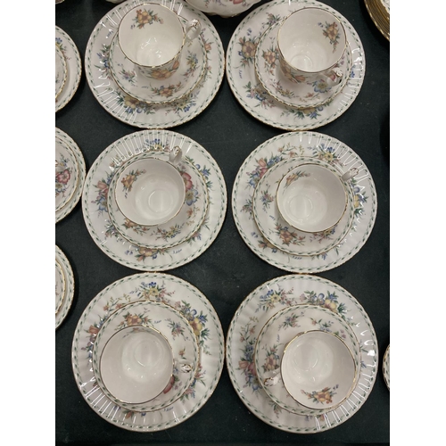 100A - A LARGE QUANTITY OF ROYAL ALBERT 'CONSTANCE' TO INCLUDE A TEAPOT AND COFFEE POT, SIX COFFEE CUPS AND... 