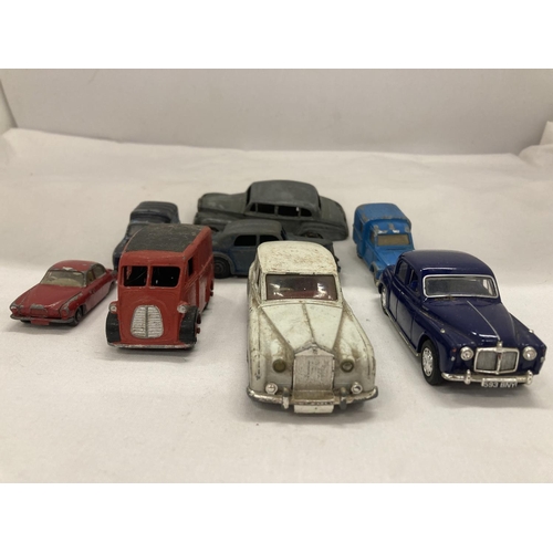 296 - A COLLECTION OF VINTAGE DIE-CAST CARS TO INCLUDE DINKY TOYS - 8 IN TOTAL