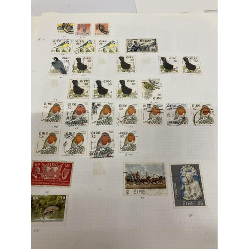 382 - TEN PLUS SHEETS CONTAINING STAMPS FROM IRELAND