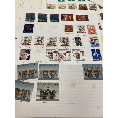 385 - TEN PLUS SHEETS CONTAINING STAMPS FROM CANADA