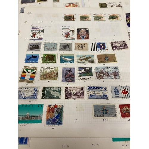 388 - TEN PLUS SHEETS CONTAINING STAMPS FROM CANADA