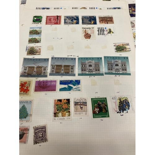 388 - TEN PLUS SHEETS CONTAINING STAMPS FROM CANADA