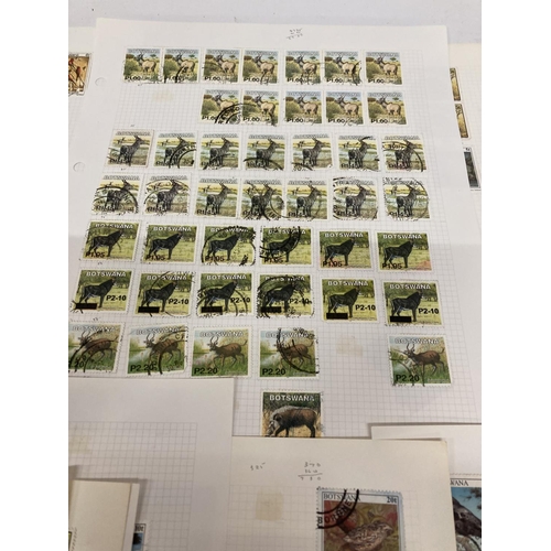 390 - TEN PLUS SHEETS CONTAINING STAMPS FROM BOTSWANA