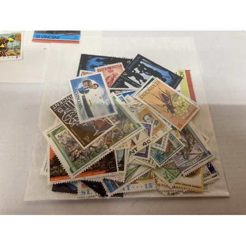 393 - TEN PLUS SHEETS CONTAINING STAMPS FROM ST VINCENT