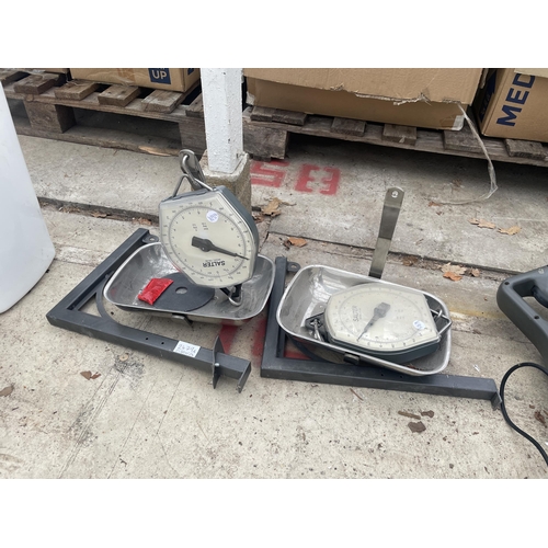 2479A - A PAIR OF SALTER HANGING WEIGH SCALES WITH HANGING BRACKETS