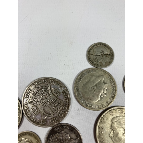 312 - UK A SELECTION OF SILVER COINAGE , 1817 – 1944 . TOTAL WEIGHT IS 114GMS