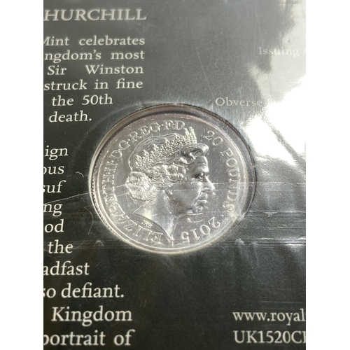 408 - THE ROYAL MINT SIR WINSTON CHURCHILL 2015 UK £20 FINE SILVER COIN