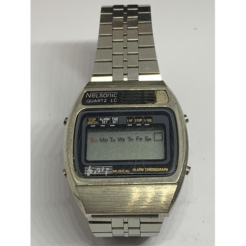 557 - THREE VINTAGE DIGITAL WATCHES TO INCLUDE A NELSONIC, PULSAR AND A JASA