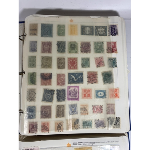 432 - TWO ALBUMS CONTAINING MIXED LOTS OF STAMPS OF THE WORLD TO INCLUDE ROMANIA, BULGARIA, EAST GERMANY, ... 