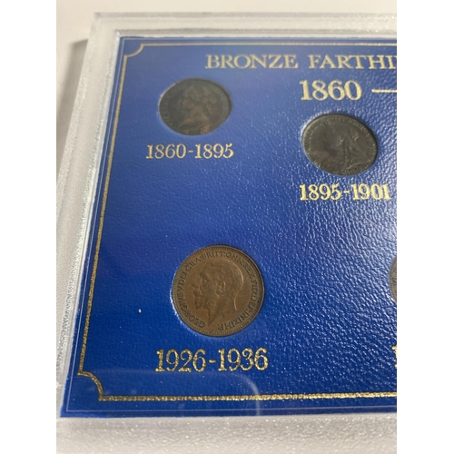 453 - A BRONZE FARTHING TYPE SET 1860 - 1956