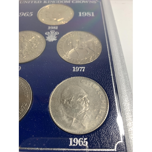 454 - A UNITED KINGDOM CROWNS 1965 - 1981 FIVE COIN SET