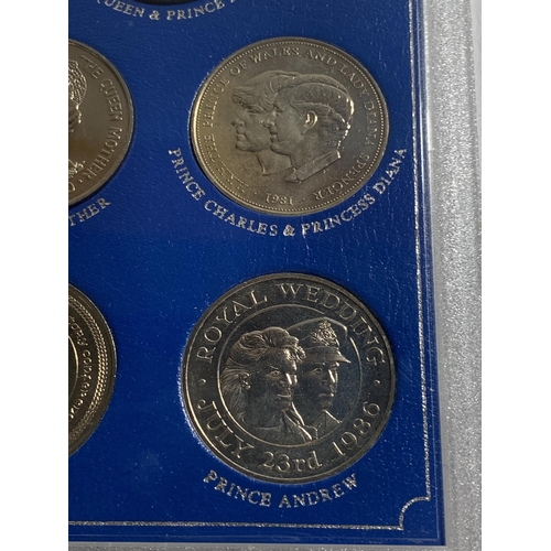 459 - A FIVE COIN SET OF THE ROYAL FAMILY CROWNS