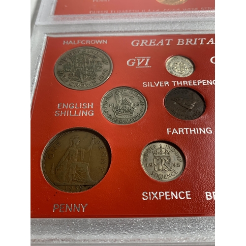 463 - A 1937 - 1952 GREAT BRITAIN COIN SET TOGETHER WITH AN E & R COINAGE OF GREAT BRITAIN COIN SET