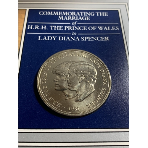 476 - A ROYAL WEDDING PRINCE OF WALES AND DIANA SPENCER POST OFFICE FIRST COVER WITH COIN TOGETHER WITH A ... 