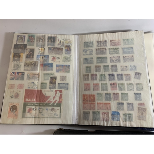 490 - A BOX CONTAINING STAMPS AND FIRST DAY COVERS TOGETHER WITH TWO STAMP ALBUMS TO INCLUDE BRITISH PAINT... 