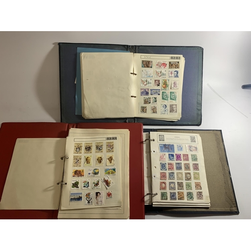 493 - THREE ALBUMS OF STAMPS ENTITLED GERMANY, AUSTRALIA AND A MIXED ALBUM TO INCLUDE FRANCE, ISRAEL, NEW ... 