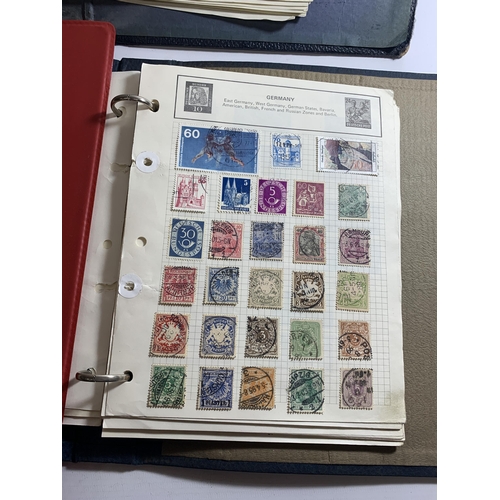 493 - THREE ALBUMS OF STAMPS ENTITLED GERMANY, AUSTRALIA AND A MIXED ALBUM TO INCLUDE FRANCE, ISRAEL, NEW ... 