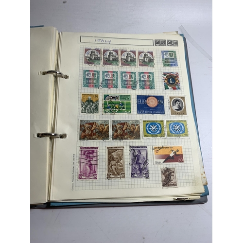 493 - THREE ALBUMS OF STAMPS ENTITLED GERMANY, AUSTRALIA AND A MIXED ALBUM TO INCLUDE FRANCE, ISRAEL, NEW ... 