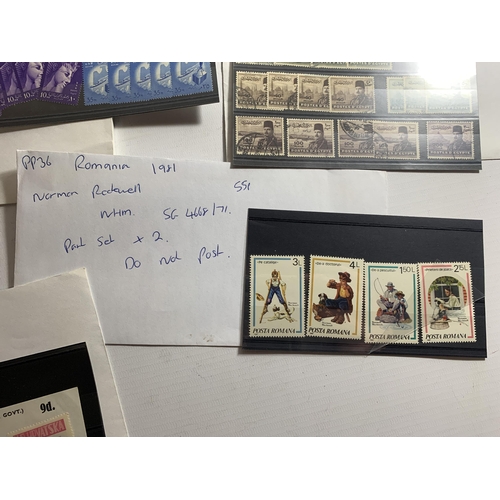 494A - A MIXED LOT TO INCLUDE A NORMAN ROCKWELLNHM SET, KING FAROUK FINE USED STOCK CARDS, EGYPT 1958 STOCK... 