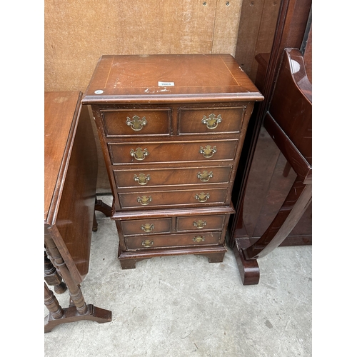 2863 - A MINIATURE MAHOGANY CHEST ON CHEST, 17