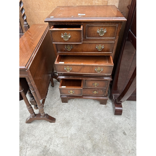 2863 - A MINIATURE MAHOGANY CHEST ON CHEST, 17