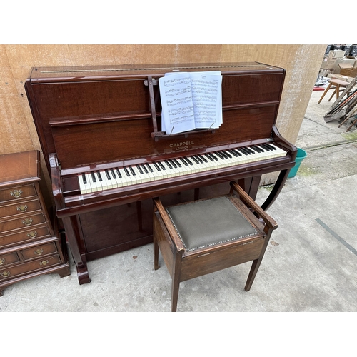 2864 - A CHAPPELL OF LONDON OVERSTRUNG PIANO AND STOOL