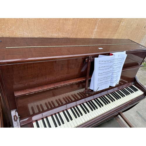 2864 - A CHAPPELL OF LONDON OVERSTRUNG PIANO AND STOOL