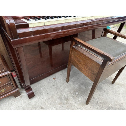 2864 - A CHAPPELL OF LONDON OVERSTRUNG PIANO AND STOOL