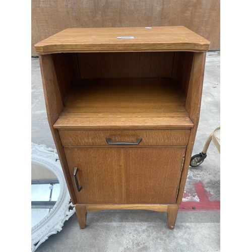 2889 - AN OAK LEBUS LINK BEDSIDE CABINET