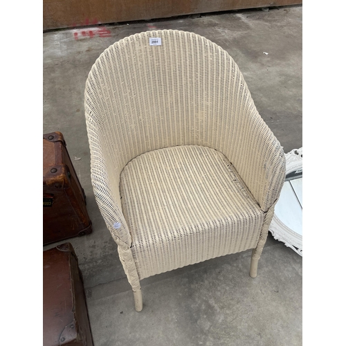 2891 - A LLOYD LOOM BEDROOM CHAIR