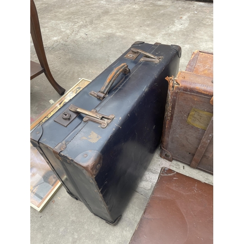 2892 - A KELVIN SUITCASE, LEATHER SUITCASE AND OTHER CASE AND PRINT