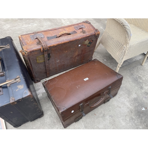 2892 - A KELVIN SUITCASE, LEATHER SUITCASE AND OTHER CASE AND PRINT