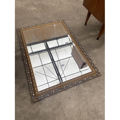 2898 - A PROFILE PRAVETS GILT FRAMED BEVEL EDGE WALL MIRROR, 40 X 29