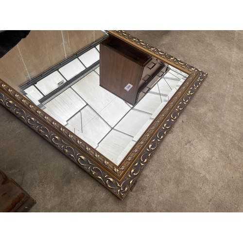 2898 - A PROFILE PRAVETS GILT FRAMED BEVEL EDGE WALL MIRROR, 40 X 29