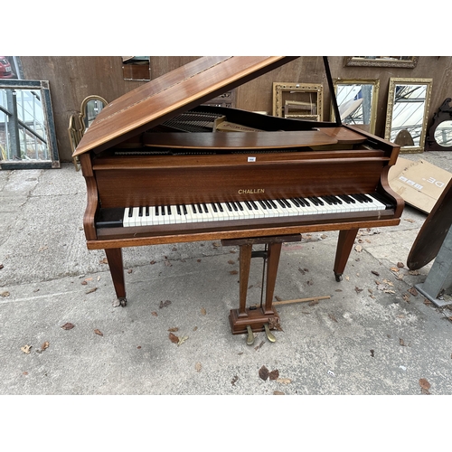 2906 - A MAHOGANY CHALLEN OF LONDON BABY GRAND PIANO