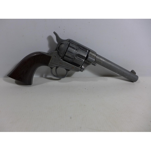 322 - A NON FIRING REPLICA COLT SINGLE ACTION ARMY 45 REVOLVER, 14CM BAREL, LENGTH 27CM