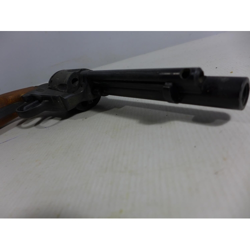 323 - A NON FIRING REPLICA COLT REVOLVER, 14CM BARREL, LENGTH 28CM