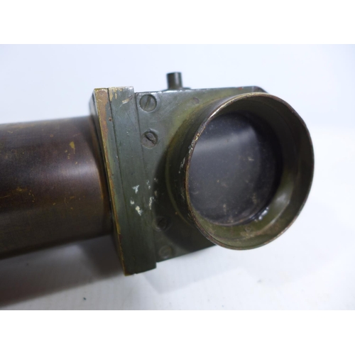 328 - A WORLD WAR II BRASS SIGHTING PERISCOPE NUMBER 14, MK4, LENGTH 43CM