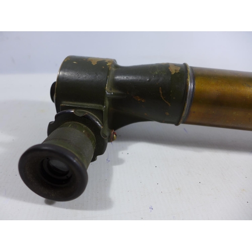 328 - A WORLD WAR II BRASS SIGHTING PERISCOPE NUMBER 14, MK4, LENGTH 43CM