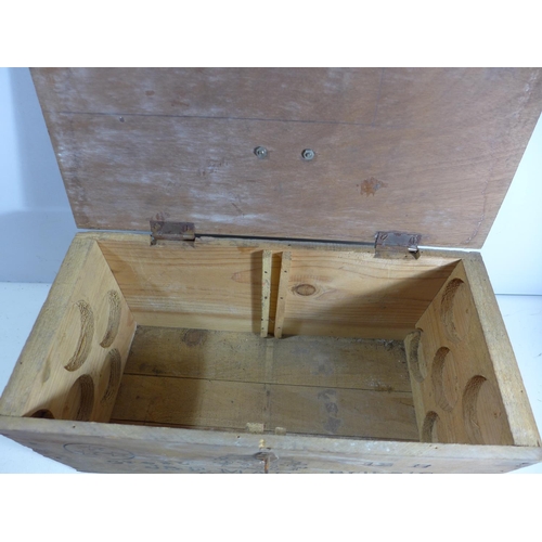 331 - A J AND F MARTELL COGNAC WOODEN STORAGE BOX