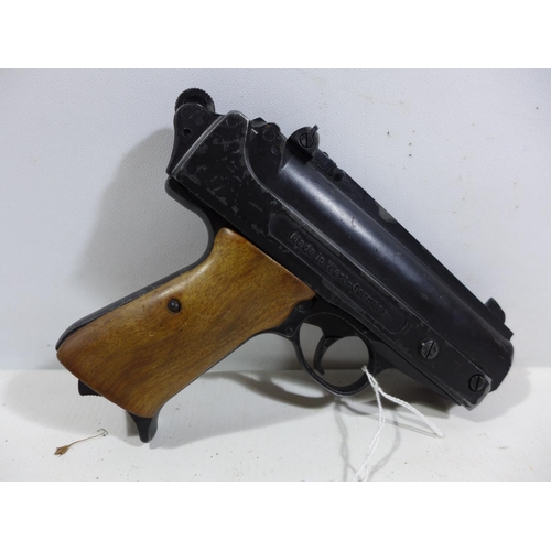 343 - A RECORD .177 CALIBRE AIR PISTOL, 16CM BARREL, LENGTH 18.5CM