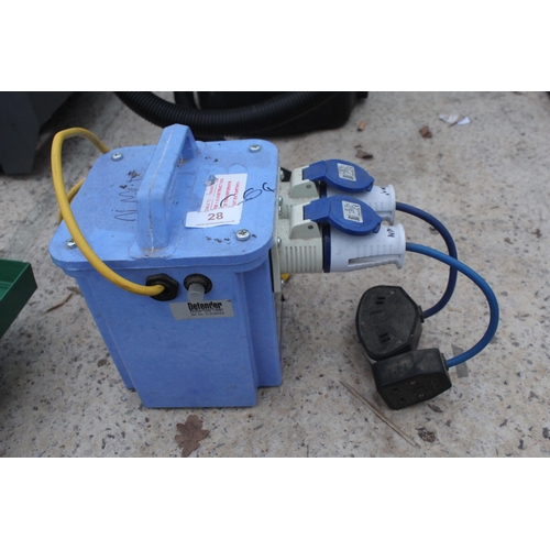 28 - 110V TO 240V TRANSFORMER  NO VAT