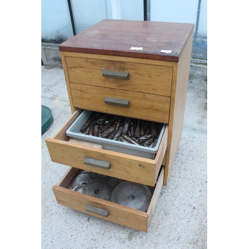 41 - CHEST OF DRAWERS INCLUDING CONTENTS OF ENGINEERING ITEMS  NO VAT